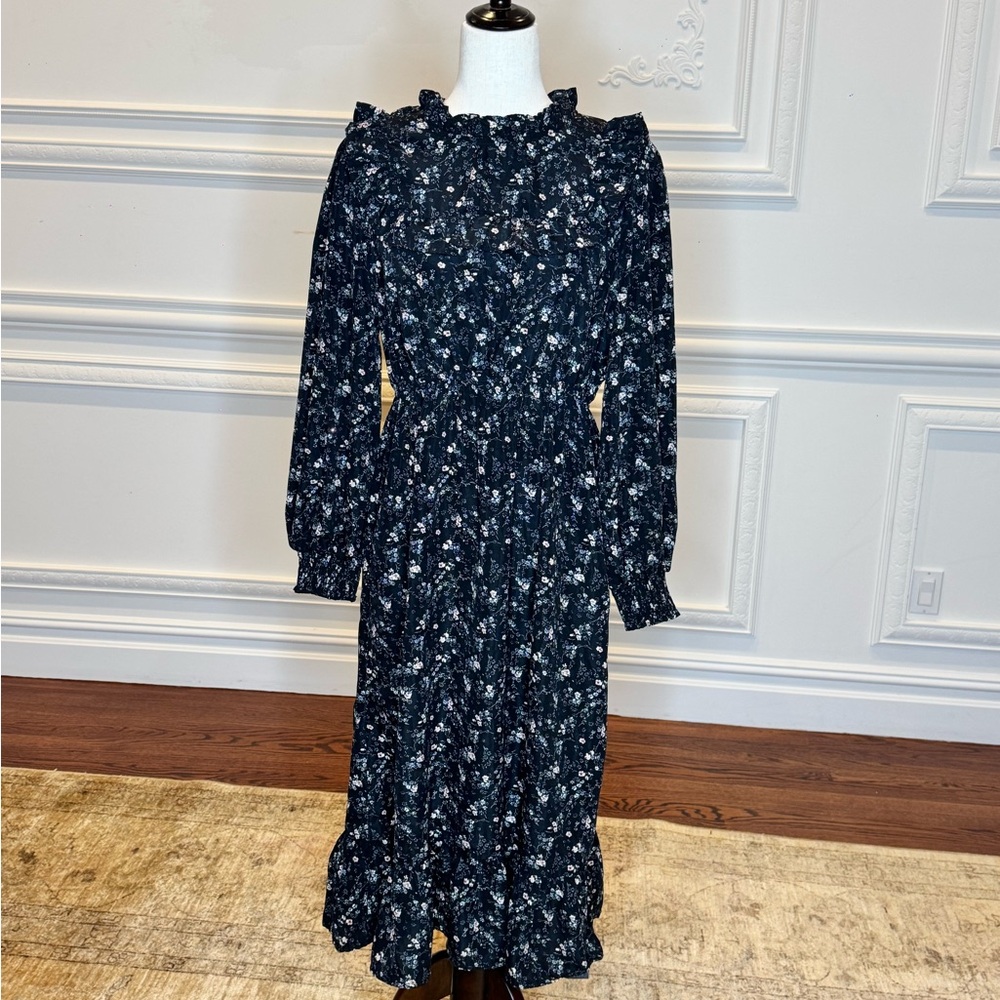 Chic Long Sleeve Floral Dress